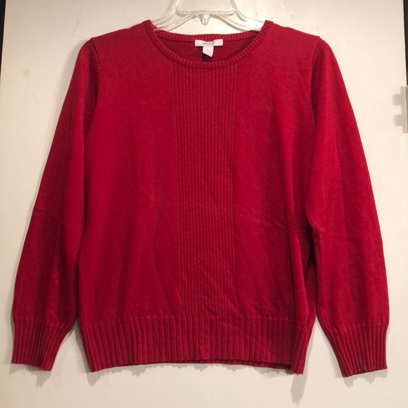 Dress Barn Red Sweater.  Size large. Perfect For that holiday party - Picture 9 of 13